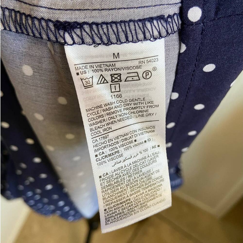 Old Navy Womens Dress Sz M Blue White Polka Dot Maxi Slip Dress NEW - Picture 7 of 7
